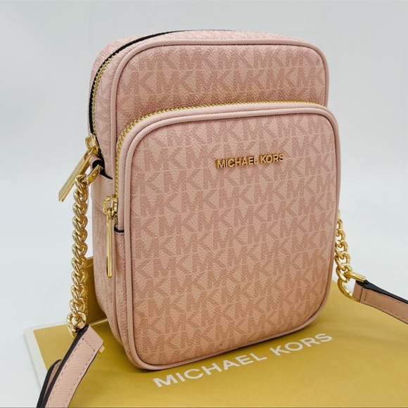 Michael Kors Medium NS Chain Xbody Bag Leather Rose Pink - Picture 3 of 12